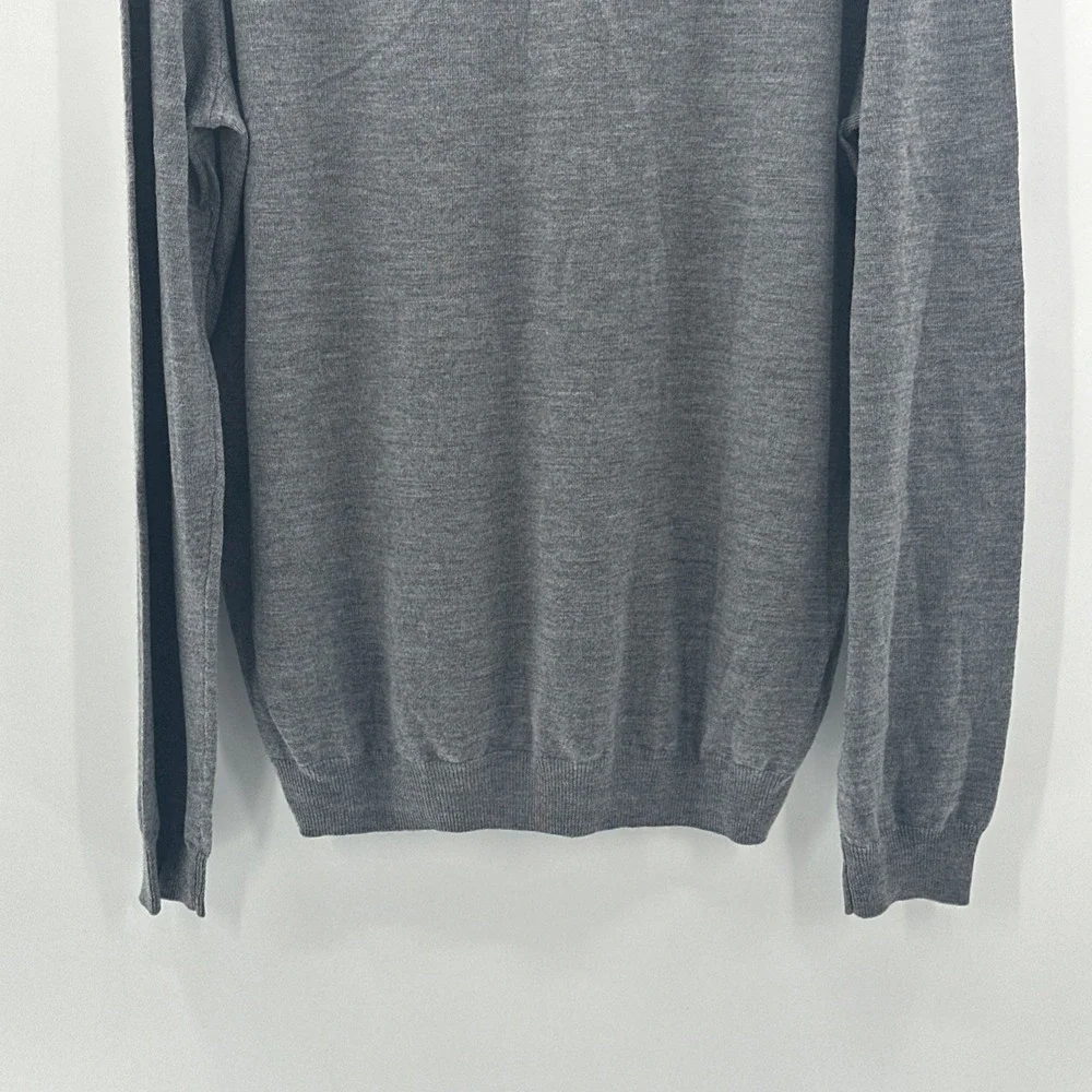 Joseph Abboud Men's 100% Extra Fine‎ Merino Wool Gray V Neck Sweater 3XLT Office